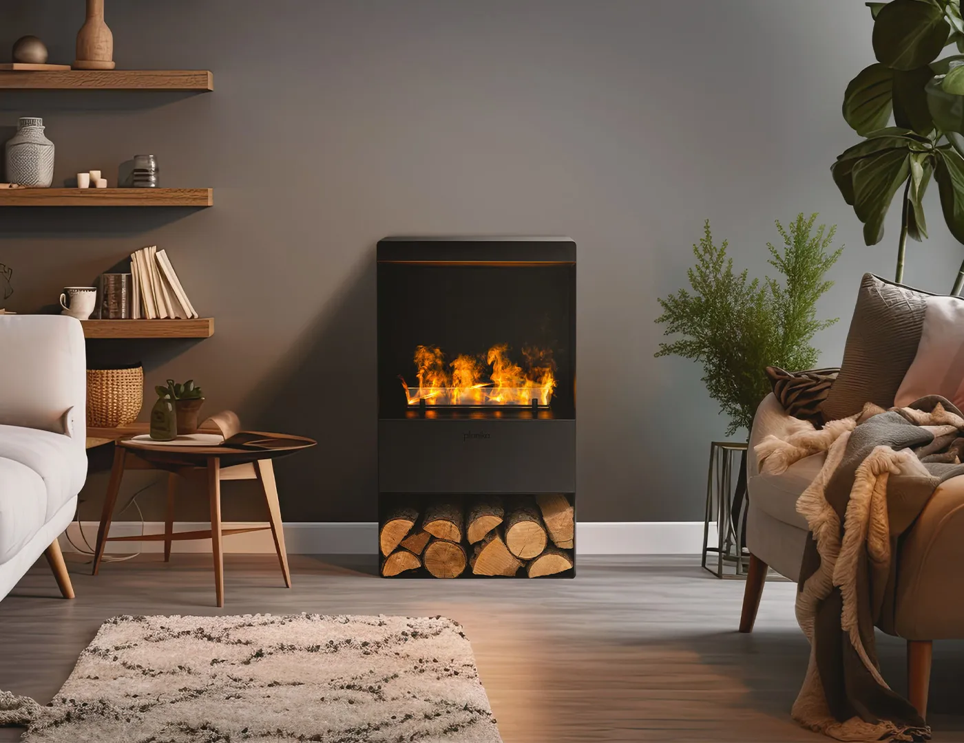 Freestanding Water Vapour Fireplace