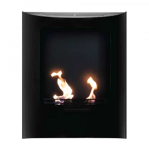 Retra Duo black wall mounted bioethanol fireplace from Nordlys Denmark