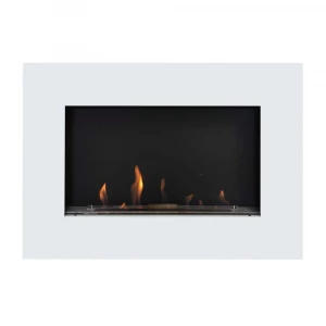 Murus 800 - Narrow Glossy White Wall-mounted Bioethanol Fireplace