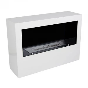 White one sided white ethanol fireplace 4L