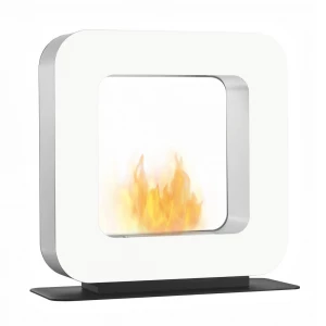 Safretti Curva ST - White, free-standing bio fireplace