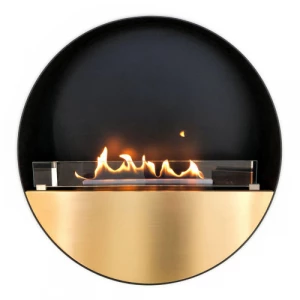 Tokyo Wall-Mounted Bioethanol Fireplace Brushed Brass