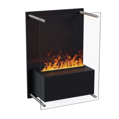 Yosemite Black Water Vapor Fireplace - Wall-Mounted Opti-myst Fireplace with Large Glass Front Yosemite Black Water Vapor Fireplace - Wall-Mounted Opti-myst Fireplace with Large Glass Front