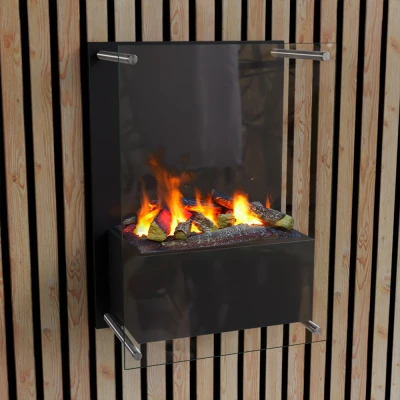 Yosemite Black Water Vapor Fireplace - Wall-Mounted Opti-myst Fireplace with Large Glass Front Yosemite Black Water Vapor Fireplace - Wall-Mounted Opti-myst Fireplace with Large Glass Front