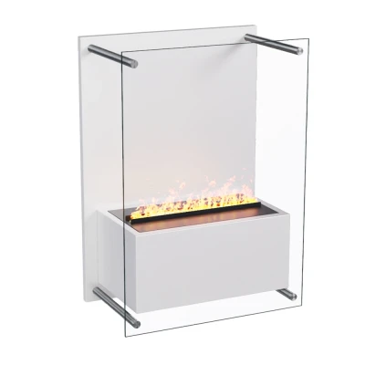 Yosemite White Water Vapour Fireplace - Wall-Mounted Opti-myst Fireplace with Large Glass Front Yosemite White Water Vapour Fireplace - Wall-Mounted Opti-myst Fireplace with Large Glass Front