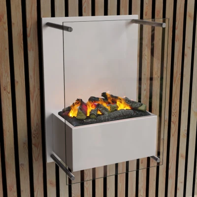 Yosemite White Water Vapour Fireplace - Wall-Mounted Opti-myst Fireplace with Large Glass Front Yosemite White Water Vapour Fireplace - Wall-Mounted Opti-myst Fireplace with Large Glass Front
