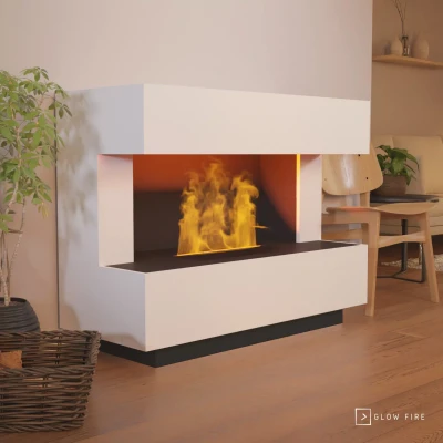 Kant White - OMC 600 Electric Fireplace – Realistic Flame Effect, Freestanding Design, Eco-Friendly Kant White - OMC 600 Electric Fireplace – Realistic Flame, Eco-Friendly, Freestanding Design