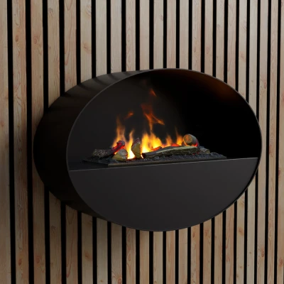ScandiFlame Electric Kjos - Black Wall-Mounted Opti-myst Fireplace ScandiFlame Electric Kjos - Black Wall-Mounted Opti-myst Fireplace