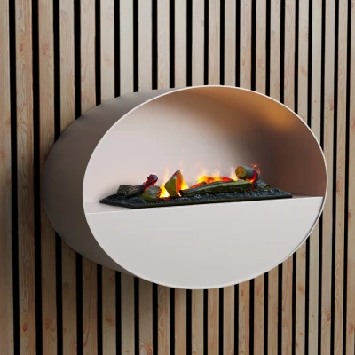 ScandiFlame Electric Kjos - White Wall-mounted Opti-myst Fireplace ScandiFlame Electric Kjos - White Wall-mounted Opti-myst Fireplace
