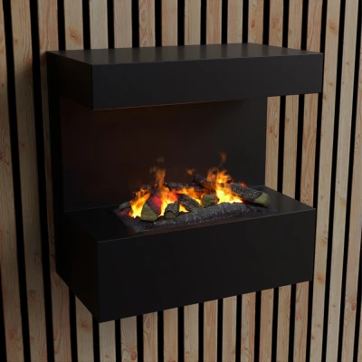 ScandiFlames Electric Late - Black Wall-Mounted Opti-myst Fireplace ScandiFlames Electric Late - Black Wall-Mounted Opti-myst Fireplace