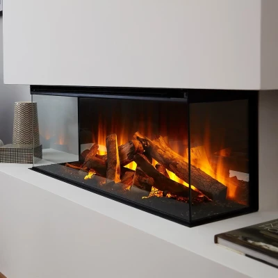 New Forest 870 Built-In Electric Fireplace | Buy British Fires Online British Fires New Forest 870 built-in electric fireplace with multi-sided flame view