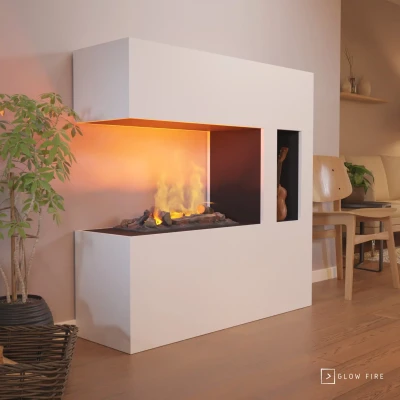 Glow Fire Schiller Pocket Electric Fireplace (White) | Buy Now Glow Fire Schiller Pocket Electric Fireplace (White) – Modern Freestanding Design with Steam Effect