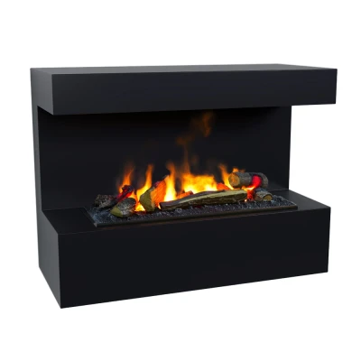 ScandiFlames Electric Steinsdal - Black Wall-Mounted Opti-myst Fireplace ScandiFlames Electric Steinsdal - Black Wall-Mounted Opti-myst Fireplace