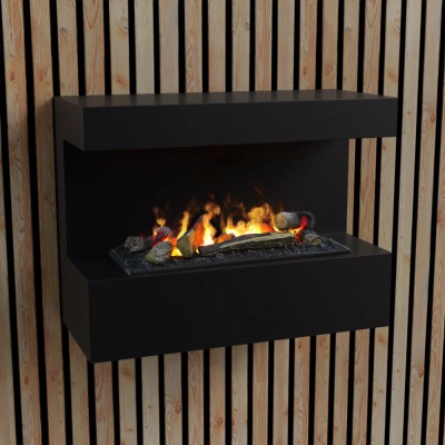 ScandiFlames Electric Steinsdal - Black Wall-Mounted Opti-myst Fireplace ScandiFlames Electric Steinsdal - Black Wall-Mounted Opti-myst Fireplace