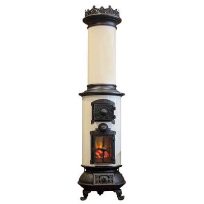 Westbo Classic Electric Fireplace – White Cast Iron Classic Electric Fireplace – White