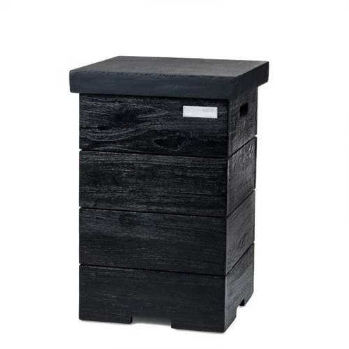 LPG Gas Bottle Enclosure - Black Teak - Size: 41x41x62 cm LPG Gas Bottle Enclosure - Black Teak