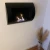 Ocean - Low-cost wall fireplace in black with a length of 60 cm