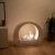 Floor Fireplace with Wide Arch in White